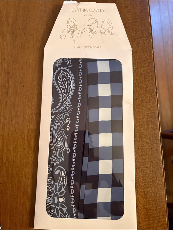 Cynthia Rowley Accessories - Cynthia Rowley Navy & Light Blue Skinny Scarf Duo